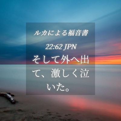 Picture 04 - ルカによる福音書 22:62 JPN - そして外へ出て、激しく泣いた。 - Bible Verse Picture