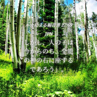 Picture 04 - ルカによる福音書 22:69 JPN - しかし、人の子は今からのち、全能 - Bible Verse Picture