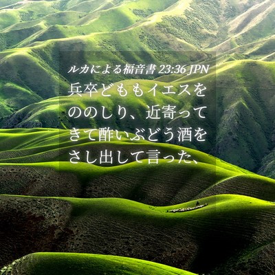 Picture 04 - ルカによる福音書 23:36 JPN - 兵卒どももイエスをののしり、近寄 - Bible Verse Picture