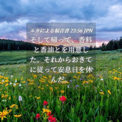Picture 04 - ルカによる福音書 23:56 JPN - そして帰って、香料と香油とを用意 - Bible Verse Picture