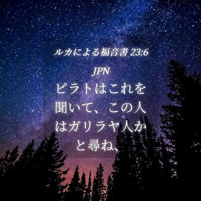 Picture 04 - ルカによる福音書 23:6 JPN - ピラトはこれを聞いて、この人はガ - Bible Verse Picture