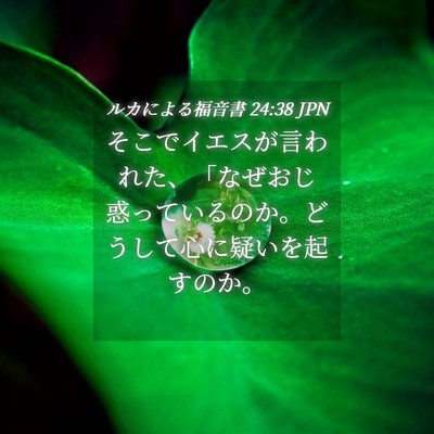 Picture 04 - ルカによる福音書 24:38 JPN - そこでイエスが言われた、「なぜお - Bible Verse Picture