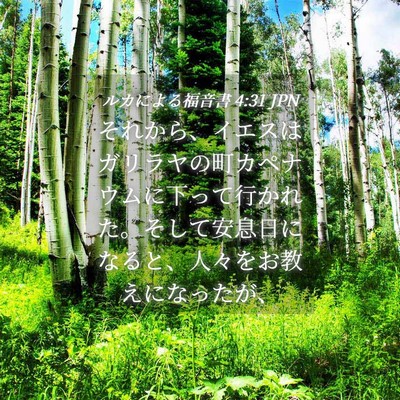 Picture 04 - ルカによる福音書 4:31 JPN - それから、イエスはガリラヤの町カ - Bible Verse Picture