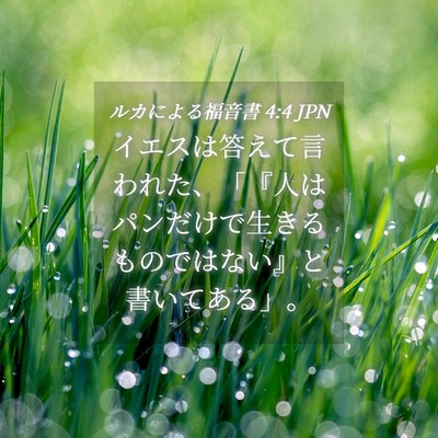 Picture 04 - ルカによる福音書 4:4 JPN - イエスは答えて言われた、「『人は - Bible Verse Picture