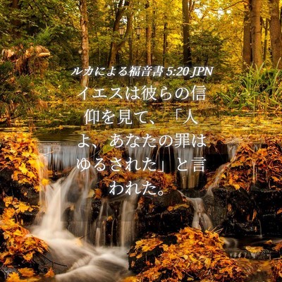Picture 04 - ルカによる福音書 5:20 JPN - イエスは彼らの信仰を見て、「人よ - Bible Verse Picture