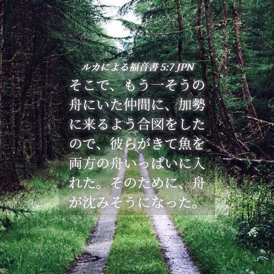 Picture 04 - ルカによる福音書 5:7 JPN - そこで、もう一そうの舟にいた仲間 - Bible Verse Picture