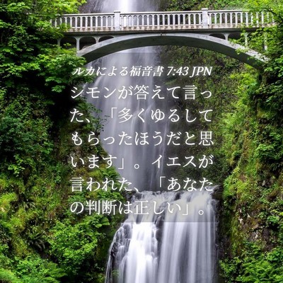 Picture 04 - ルカによる福音書 7:43 JPN - シモンが答えて言った、「多くゆる - Bible Verse Picture
