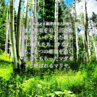 Picture 04 - ルカによる福音書 8:2 JPN - また悪霊を追い出され病気をいやさ - Bible Verse Picture
