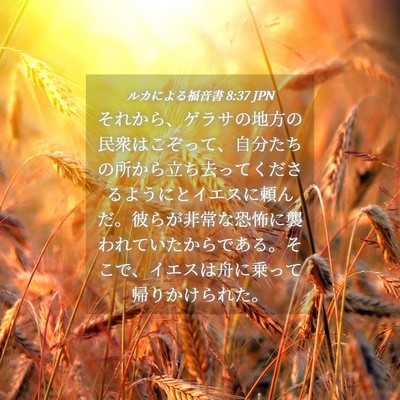 Picture 04 - ルカによる福音書 8:37 JPN - それから、ゲラサの地方の民衆はこ - Bible Verse Picture