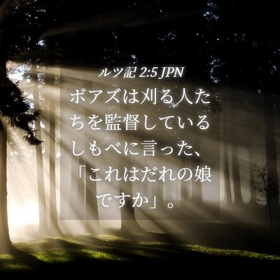 Picture 04 - ルツ記 2:5 JPN - ボアズは刈る人たちを監督している - Bible Verse Picture