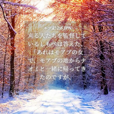 Picture 04 - ルツ記 2:6 JPN - 刈る人たちを監督しているしもべは - Bible Verse Picture