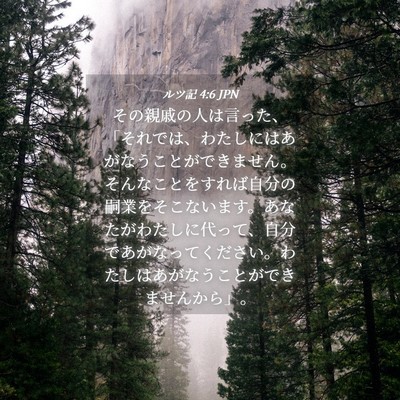 Picture 04 - ルツ記 4:6 JPN - その親戚の人は言った、「それでは - Bible Verse Picture