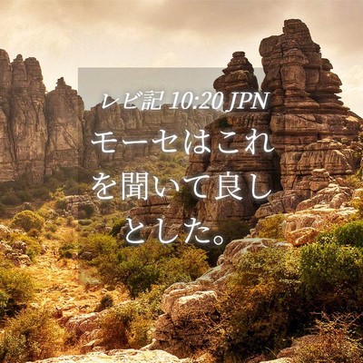 Picture 04 - レビ記 10:20 JPN - モーセはこれを聞いて良しとした。 - Bible Verse Picture