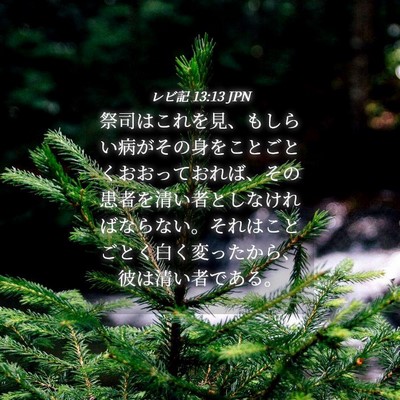 Picture 04 - レビ記 13:13 JPN - 祭司はこれを見、もしらい病がその - Bible Verse Picture
