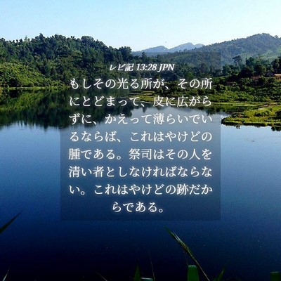 Picture 04 - レビ記 13:28 JPN - もしその光る所が、その所にとどま - Bible Verse Picture