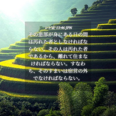 Picture 04 - レビ記 13:46 JPN - その患部が身にある日の間は汚れた - Bible Verse Picture