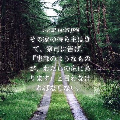Picture 04 - レビ記 14:35 JPN - その家の持ち主はきて、祭司に告げ - Bible Verse Picture