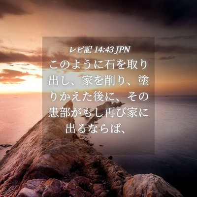 Picture 04 - レビ記 14:43 JPN - このように石を取り出し、家を削り - Bible Verse Picture