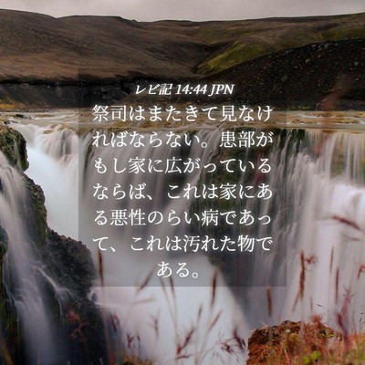Picture 04 - レビ記 14:44 JPN - 祭司はまたきて見なければならない - Bible Verse Picture
