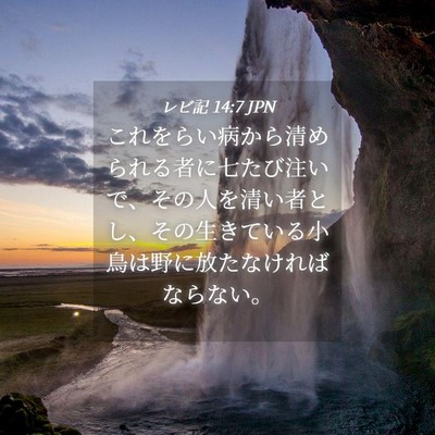 Picture 04 - レビ記 14:7 JPN - これをらい病から清められる者に七 - Bible Verse Picture