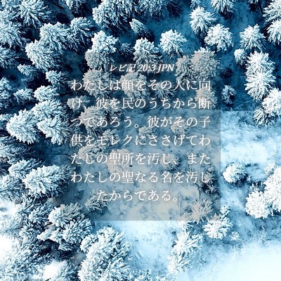 Picture 04 - レビ記 20:3 JPN - わたしは顔をその人に向け、彼を民 - Bible Verse Picture