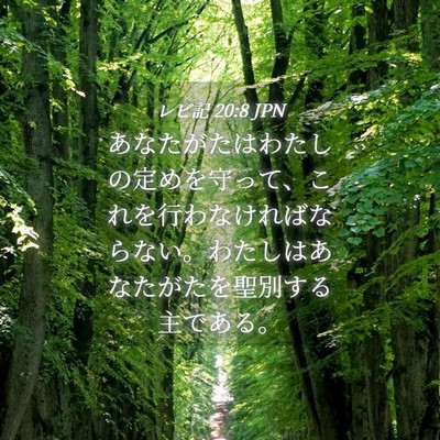 Picture 04 - レビ記 20:8 JPN - あなたがたはわたしの定めを守って - Bible Verse Picture