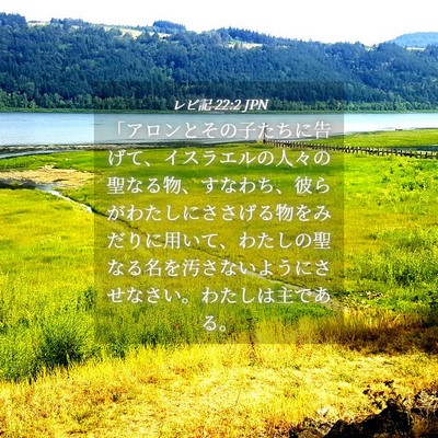 Picture 04 - レビ記 22:2 JPN - 「アロンとその子たちに告げて、イ - Bible Verse Picture