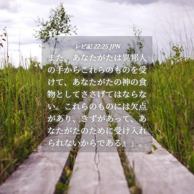 Picture 04 - レビ記 22:25 JPN - また、あなたがたは異邦人の手から - Bible Verse Picture