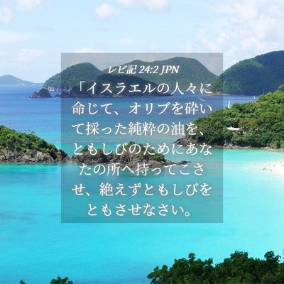 Picture 04 - レビ記 24:2 JPN - 「イスラエルの人々に命じて、オリ - Bible Verse Picture