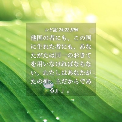 Picture 04 - レビ記 24:22 JPN - 他国の者にも、この国に生れた者に - Bible Verse Picture
