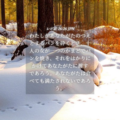 Picture 04 - レビ記 26:26 JPN - わたしがあなたがたのつえとするパ - Bible Verse Picture