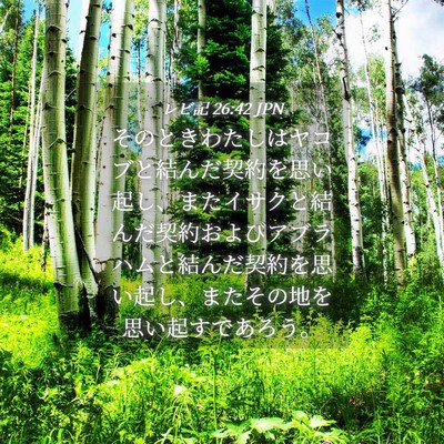 Picture 04 - レビ記 26:42 JPN - そのときわたしはヤコブと結んだ契 - Bible Verse Picture