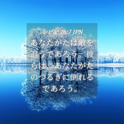 Picture 04 - レビ記 26:7 JPN - あなたがたは敵を追うであろう。彼 - Bible Verse Picture