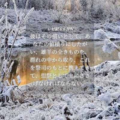 Picture 04 - レビ記 6:6 JPN - 彼はその償いとして、あなたの値積 - Bible Verse Picture