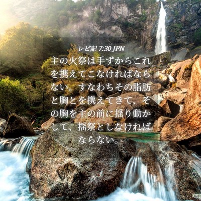 Picture 04 - レビ記 7:30 JPN - 主の火祭は手ずからこれを携えてこ - Bible Verse Picture