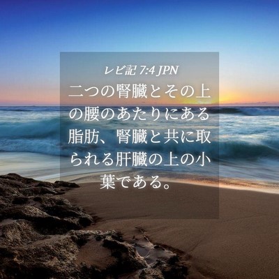 Picture 04 - レビ記 7:4 JPN - 二つの腎臓とその上の腰のあたりに - Bible Verse Picture
