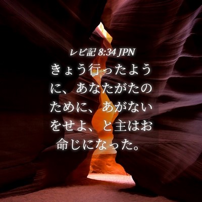 Picture 04 - レビ記 8:34 JPN - きょう行ったように、あなたがたの - Bible Verse Picture