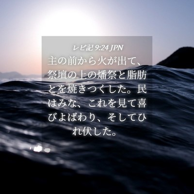 Picture 04 - レビ記 9:24 JPN - 主の前から火が出て、祭壇の上の燔 - Bible Verse Picture