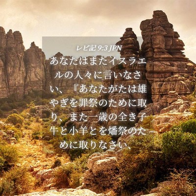 Picture 04 - レビ記 9:3 JPN - あなたはまたイスラエルの人々に言 - Bible Verse Picture