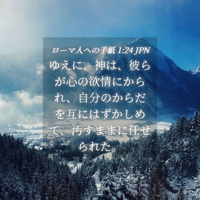 Picture 04 - ローマ人への手紙 1:24 JPN - ゆえに、神は、彼らが心の欲情にか - Bible Verse Picture