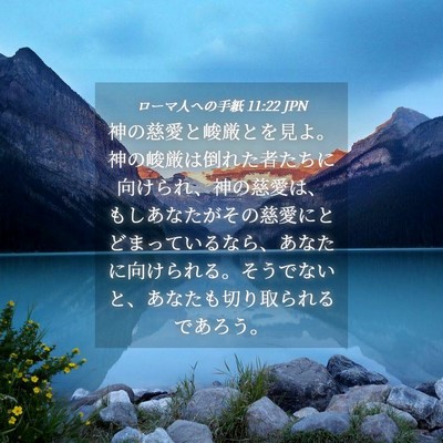 Picture 04 - ローマ人への手紙 11:22 JPN - 神の慈愛と峻厳とを見よ。神の峻厳 - Bible Verse Picture