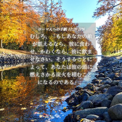 Picture 04 - ローマ人への手紙 12:20 JPN - むしろ、「もしあなたの敵が飢える - Bible Verse Picture