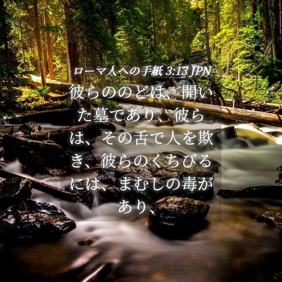 Picture 04 - ローマ人への手紙 3:13 JPN - 彼らののどは、開いた墓であり、彼 - Bible Verse Picture