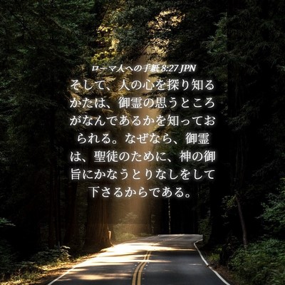 Picture 04 - ローマ人への手紙 8:27 JPN - そして、人の心を探り知るかたは、 - Bible Verse Picture