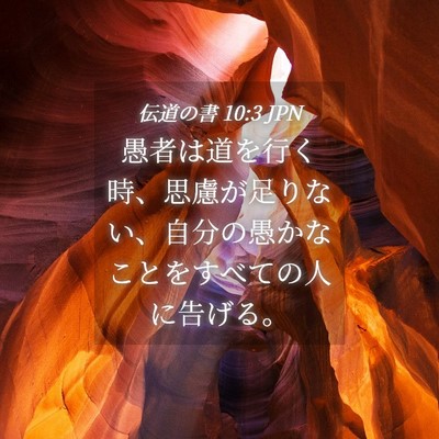Picture 04 - 伝道の書 10:3 JPN - 愚者は道を行く時、思慮が足りない - Bible Verse Picture