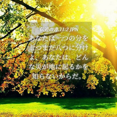 Picture 04 - 伝道の書 11:2 JPN - あなたは一つの分を七つまた八つに - Bible Verse Picture