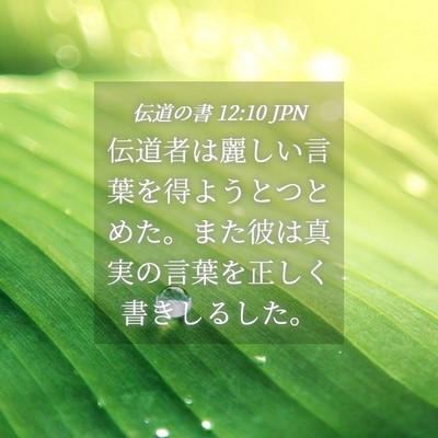 Picture 04 - 伝道の書 12:10 JPN - 伝道者は麗しい言葉を得ようとつと - Bible Verse Picture