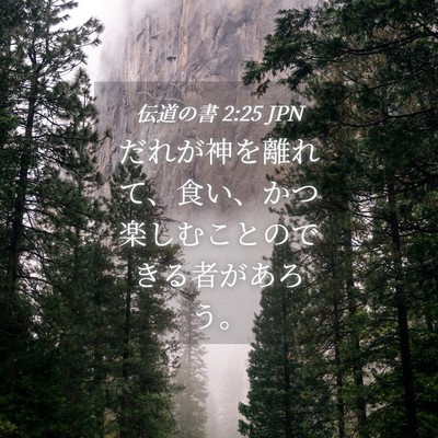 Picture 04 - 伝道の書 2:25 JPN - だれが神を離れて、食い、かつ楽し - Bible Verse Picture