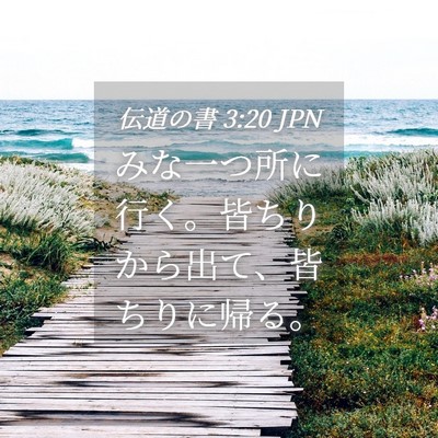 Picture 04 - 伝道の書 3:20 JPN - みな一つ所に行く。皆ちりから出て - Bible Verse Picture
