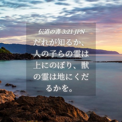 Picture 04 - 伝道の書 3:21 JPN - だれが知るか、人の子らの霊は上に - Bible Verse Picture